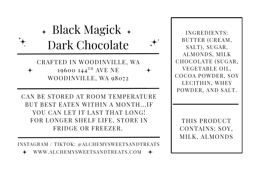 ✨Black Magick  Dark Chocolate Toffee✨ 16oz / 453g