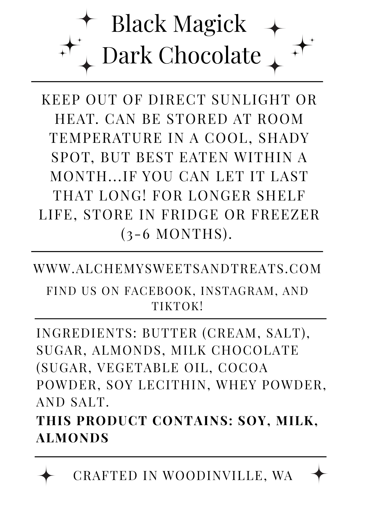✨16oz Black Magick  Dark Chocolate Toffee✨