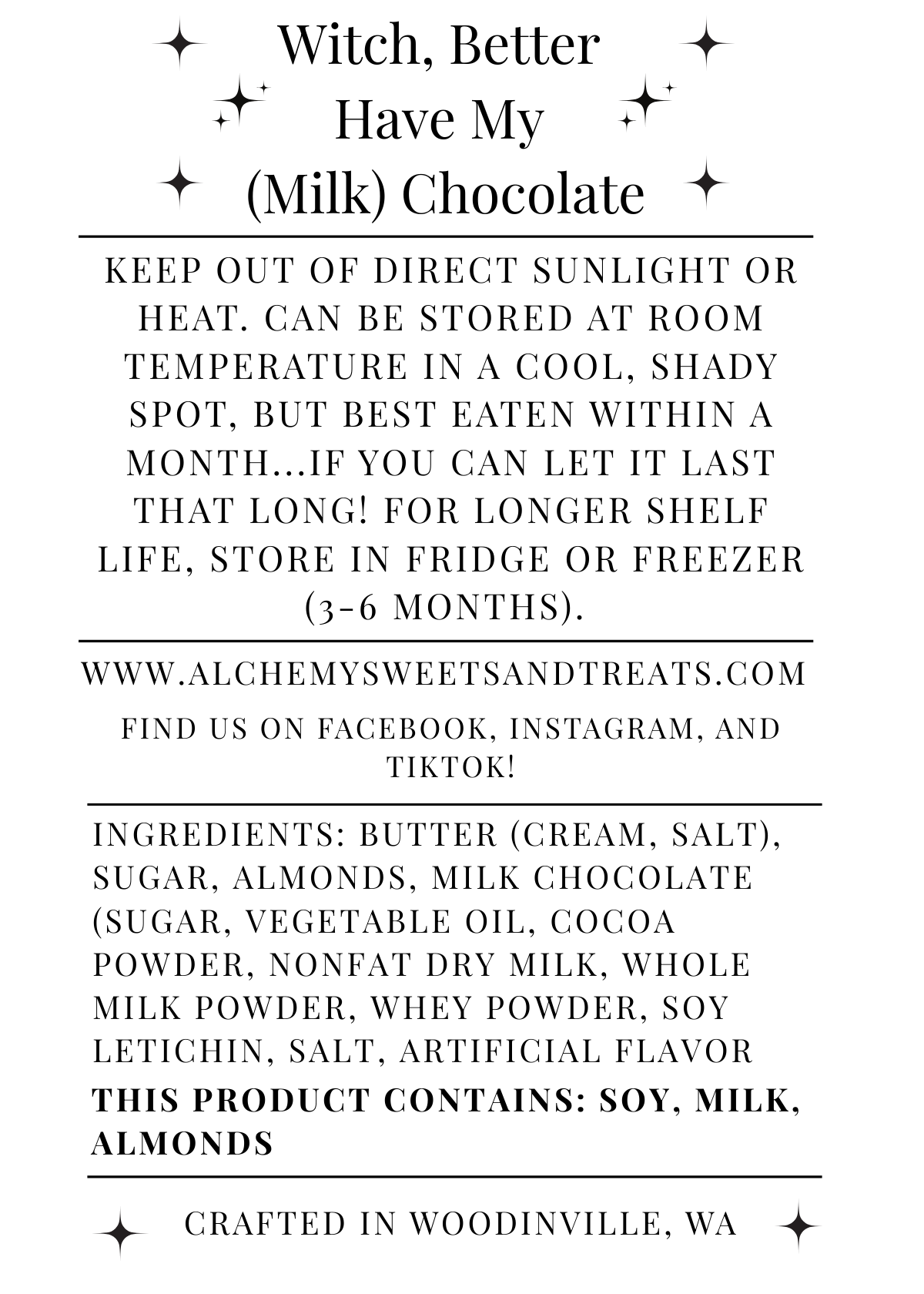 ✨16oz Witch, Better Have My (Milk) Chocolate Toffee✨