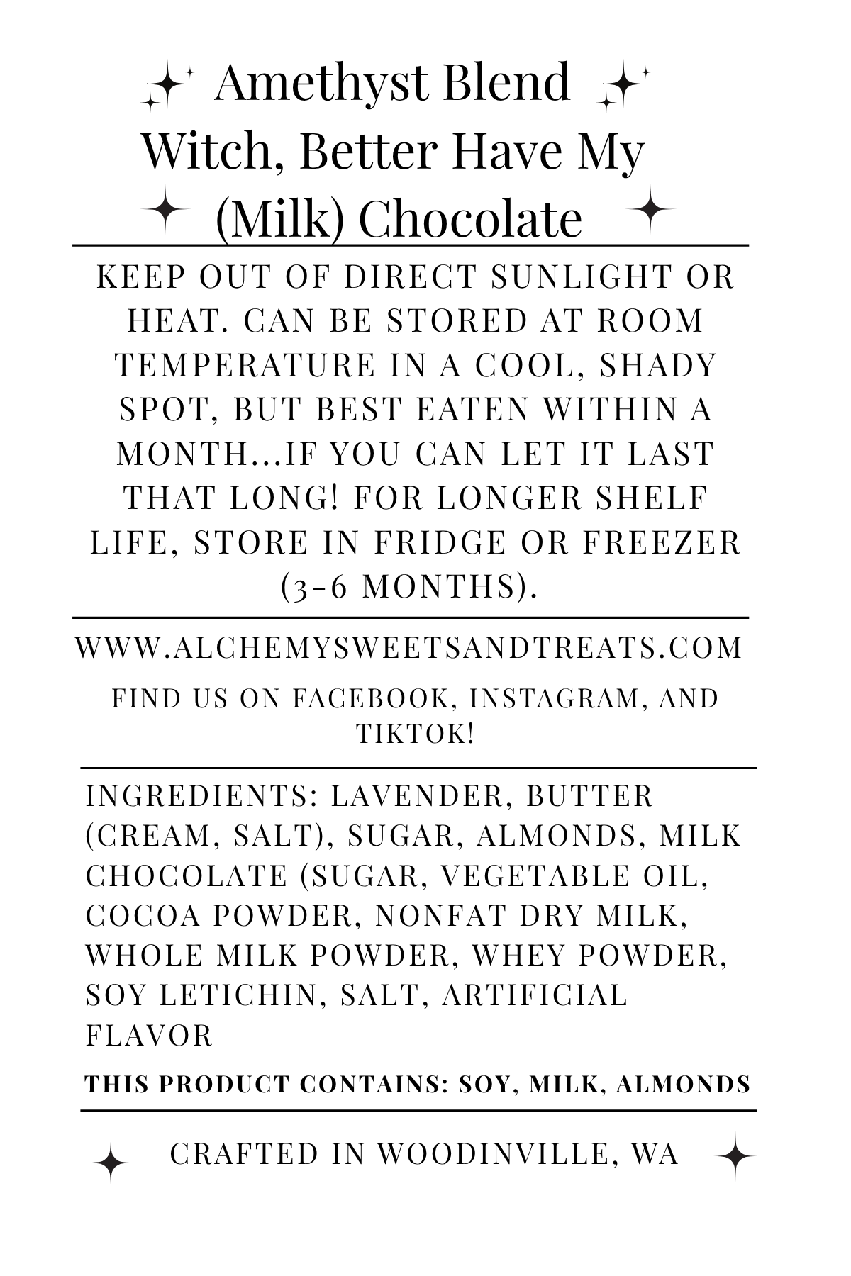 ✨8oz Amethyst Blend: Witch, Better Have My (Milk) Chocolate Toffee✨