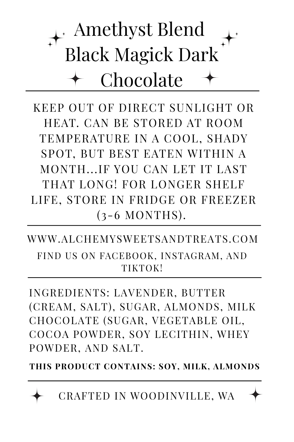 ✨8oz Amethyst Blend: Black Magick  Dark Chocolate Toffee✨
