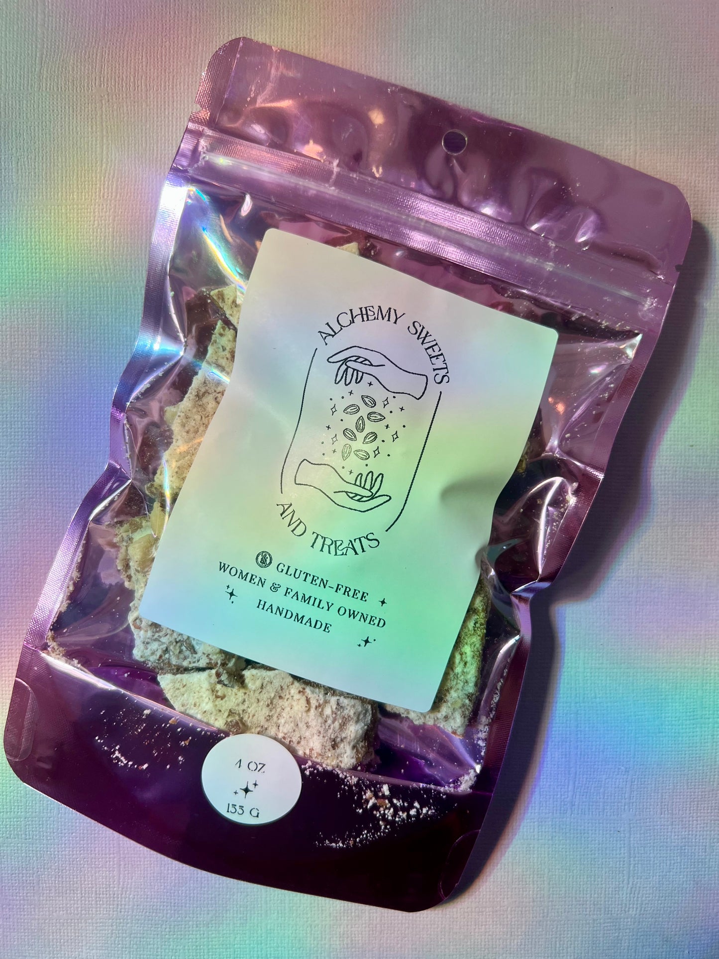 ✨4oz Amethyst Blend: Celestial Crunch White Chocolate Toffee✨
