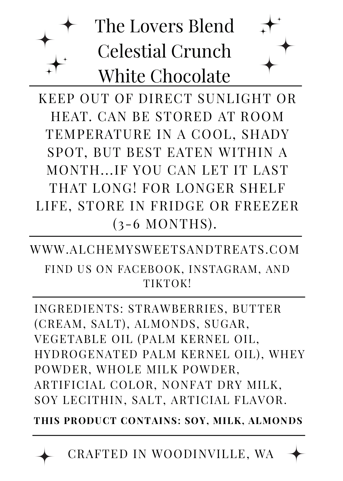 ✨4oz The Lovers Blend: Celestial Crunch White Chocolate Toffee✨